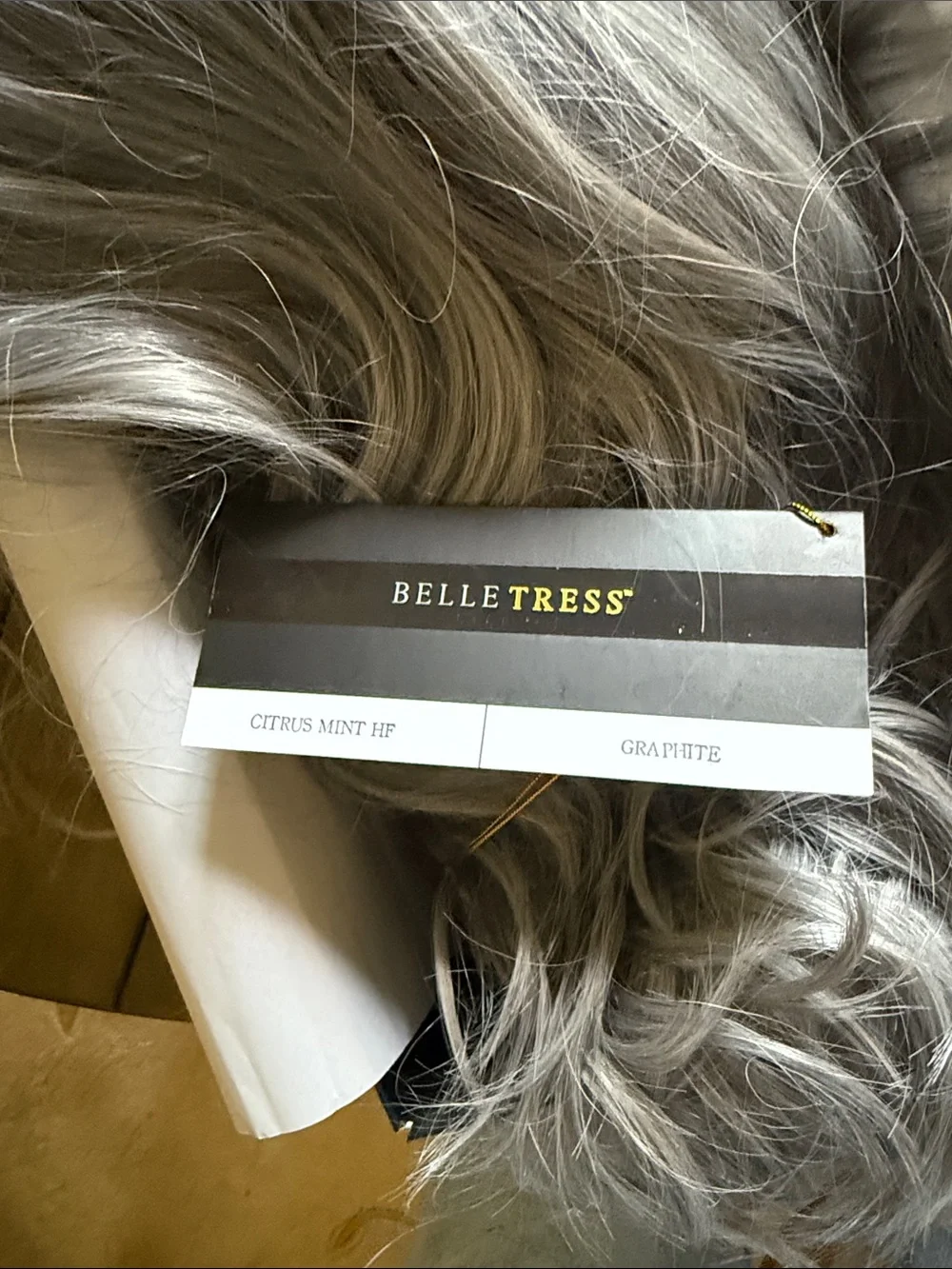Belle Tress Citrus Mint Women’s Hairpiece Wig - Graphite NWT